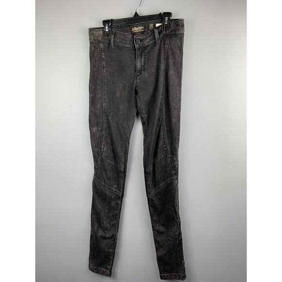 Replay‎ Ramee Jeans Womens 26 Black Acid Wash Distressed zipper ankles - Picture 1 of 6